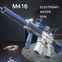 Electric Water Gun M416 Shooting Toy 280ML Shoot Beach Outdoor Fun Toy Children Boy Girl Adults Gift With Expanding Storage Tank 1
