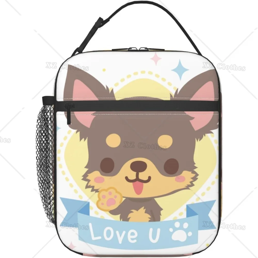 

Chihuahua Dog Portable Cooler Lunch Bag Insulated Reusable Lunch Box Tote Bag with Pocket for Women Men Kids Trip Work Picnic