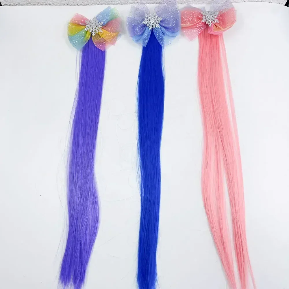 Children Korean Style Fashion Kids Wig Braids Girls Bow Braid Hair Rope Gradient Barrettes Headwear Girls Kids Hair Accessories