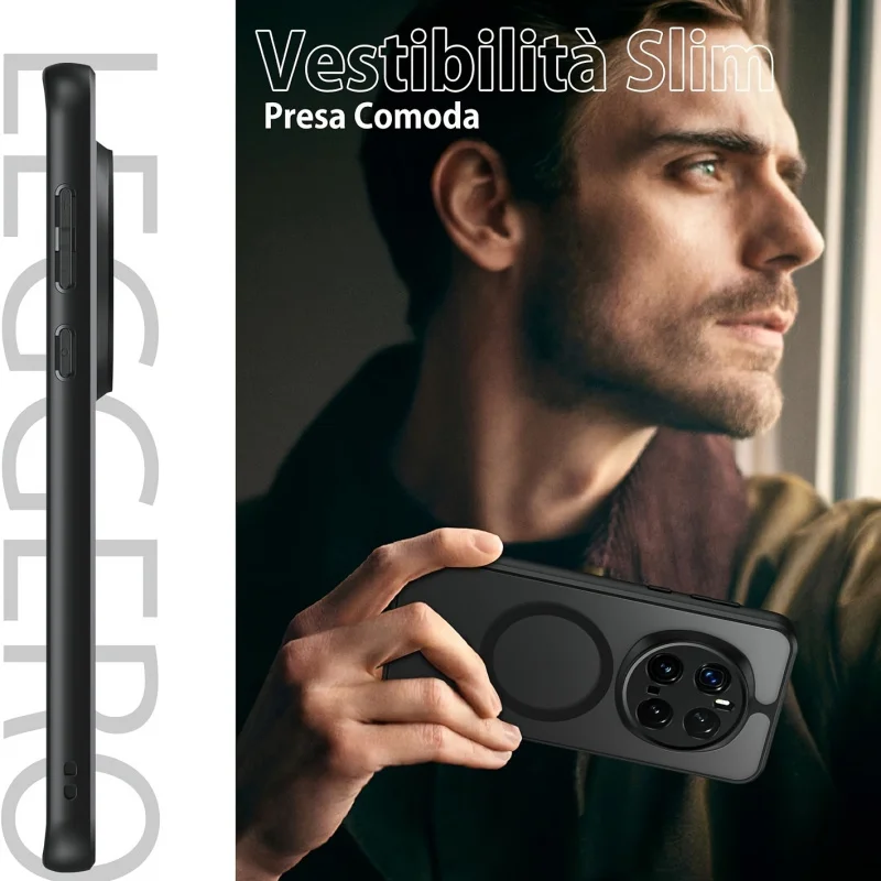 Magnetic Clear Case with Wireless Charging and Shock Protection