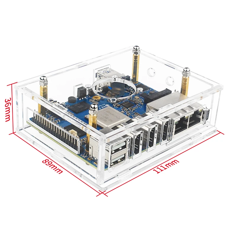 Orange Pi 5 Plus Acrylic Case Transparent Enclouse Clear Box Optional Copper Alu