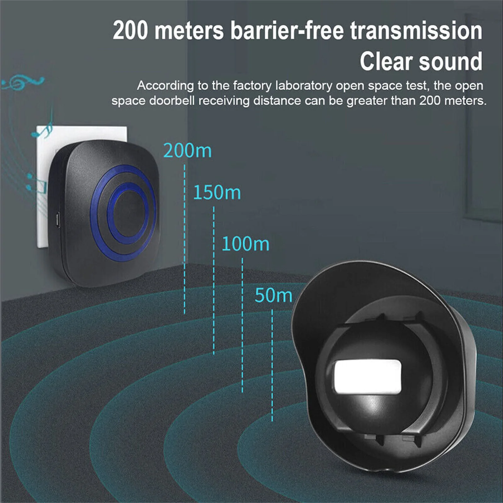 Wireless Entry Door Bell Welcome Motion Sensor with 38 Chimes 200M For Shop Entry Company Security Protection Alarm Doorbell