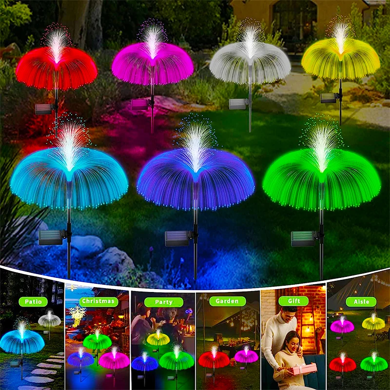 Solar LED Jellyfish Lights Outdoor Garden Decor Lawn Light 7 Color Change Waterproof Patio Yard Pathway Decor Solar Flowers Lamp