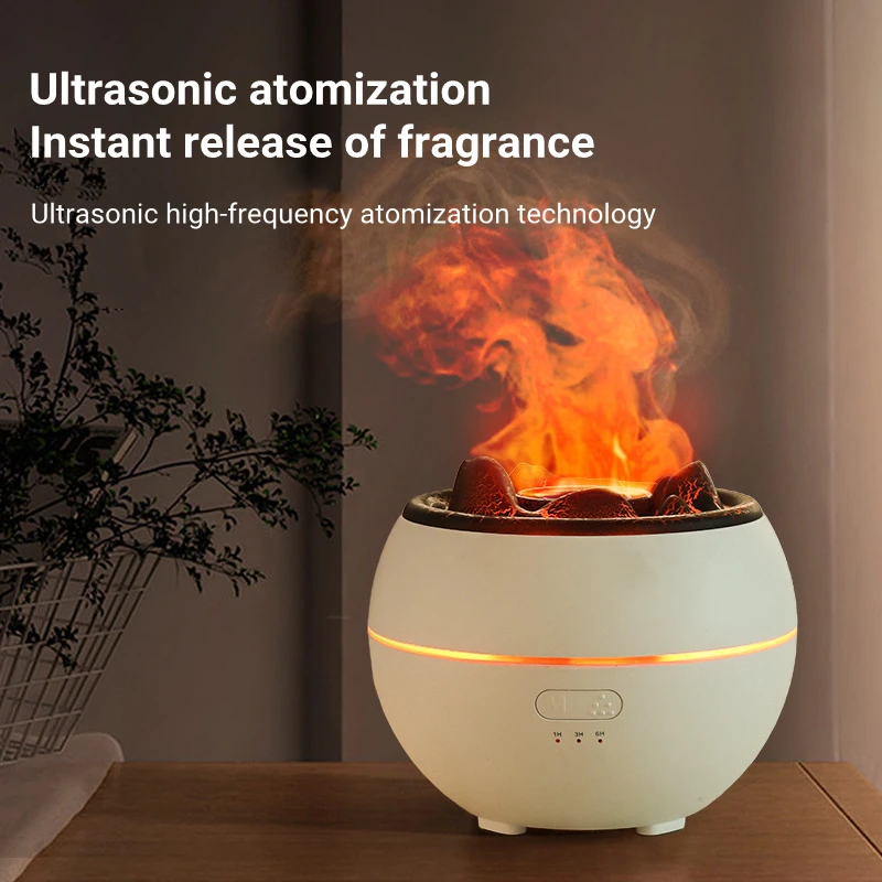 Volcano Aromatherapy Diffuser 360ML Essential Oil Aroma Diffuser with  Colorful Lights Home Ultrasonic Cool Mist Air Humidifier