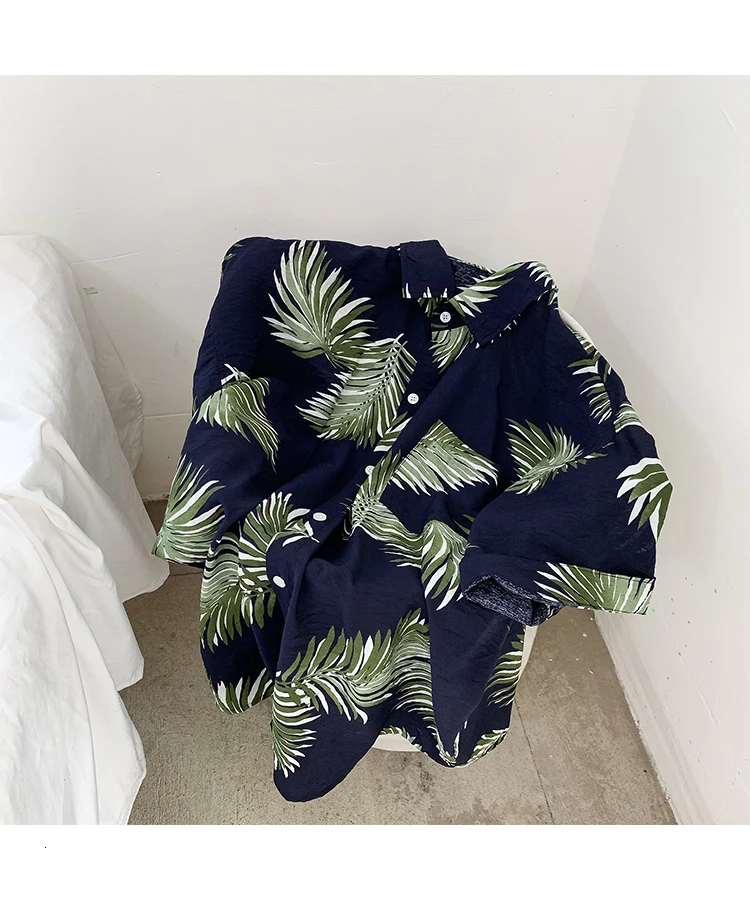 Privathinker Summer Men Casual Shirts Vintage Clothes Baggy Unisex Hawaiian Style Male Cardigan New Fashion Blouses Short Sleeve