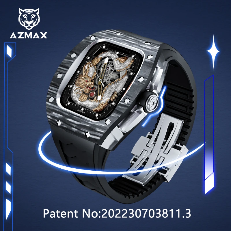 AZMAX Carbon Fiber Watch Case for Apple Watch Series 8 7 iWatch SE