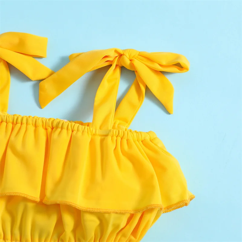 Summer Swimwear Suit Girls Sweet Swimsuit Set Kids Bow Swimming Costume Two Piece Children's New Casual Beachwear 7M-4 Years 4