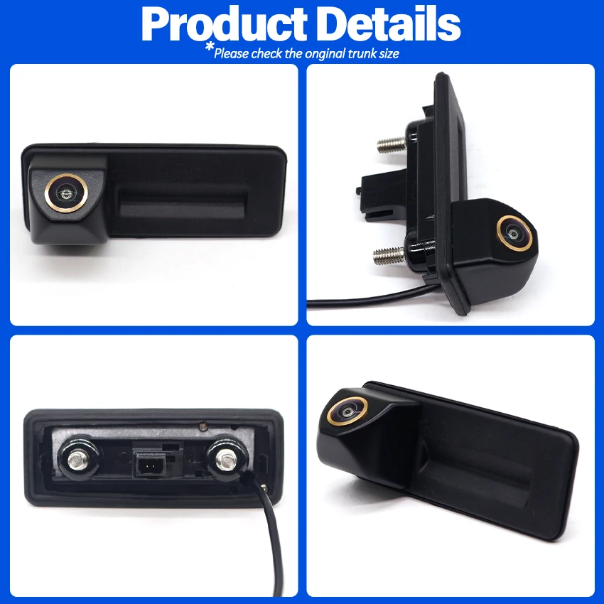 AHD 1080P 170 ° 스코다 슈퍼브 MK2 2008 2009 2010 2011 2012 2013 2014 차량 트렁크 핸들 카메라 모니터용 어안 후방 카메라