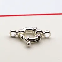 1 pièce Fermoir de collier en argent sterling 925 massif, ressort 10/12/14mm avec anneau marin mobile à 1 brin pour bracelet et bijoux DIY 6