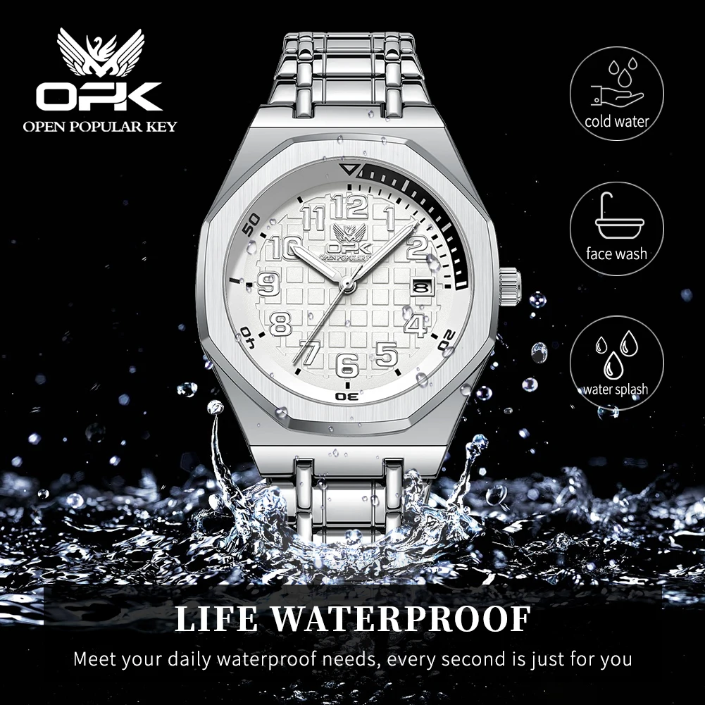 OPK brand watch waterproof quartz watch steel strip men's watch 8158 5