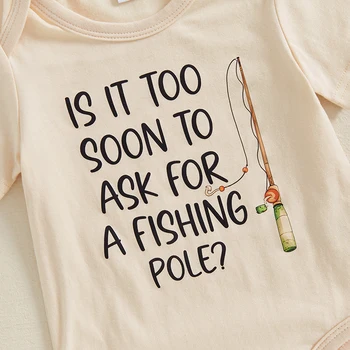 Cute Baby Boy Outfit Short Sleeve Romper with Fun Letter Print Matching Fish Pattern Pants and Adorable Hat - 3 Piece Set 2