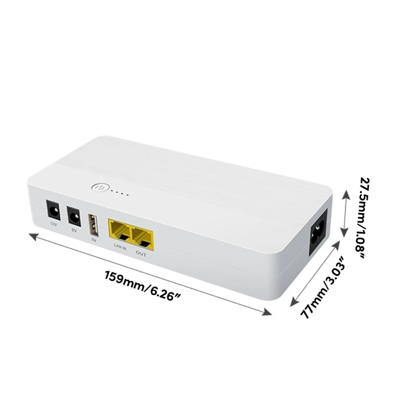 Universal UPS Backup 8000mAh POE 48V 5V 9V 12V 5.5x5.5mm UPS Uninterrupted Power N58E 6