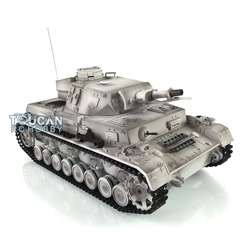 Outdoor Toys Toucan 2.4G Heng Long 1/16 Snow 7.0 Upgraded Panzer IV F RTR Remote Control RC Tank 3858 Metal Tracks TH17390 5