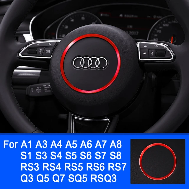 Für Audi A1 A3 A4 A5 A6 A7A8 Q3 Q5 Q7 SQ5 S1 S3 S4 S5 S6 S7 S8 RS3 RS5 RS6 Auto  Lenkrad Dekoration Ring Trim Abdeckung Aufkleber - AliExpress