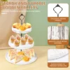 3 Layer Wood Cake Tray Cupcake Display for Stand Snack Dessert Wedding Party Table Birthday Round Tiered Dessert Serving Tray 5