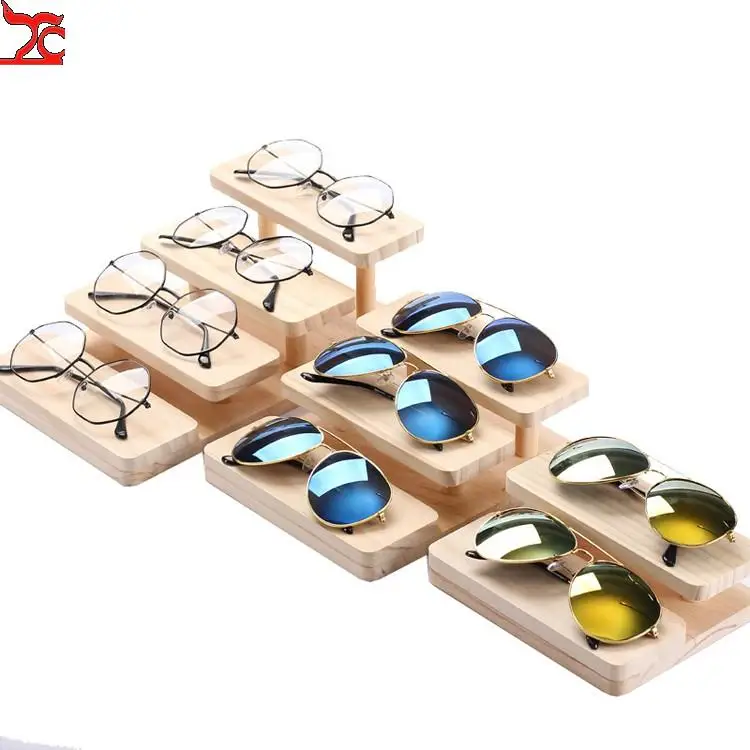 1Pcs Multilayer Wood Glasses Display Stand Anime Jewelry and Doll Sunglasses Show Fram for Shop Counter