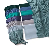 2PCS Modal Hijab And Adjustable Jersey Undercap Matching Scarves Shawls Women Muslim Headscarf Inner Cap Bonnet Wrap Islam Sets