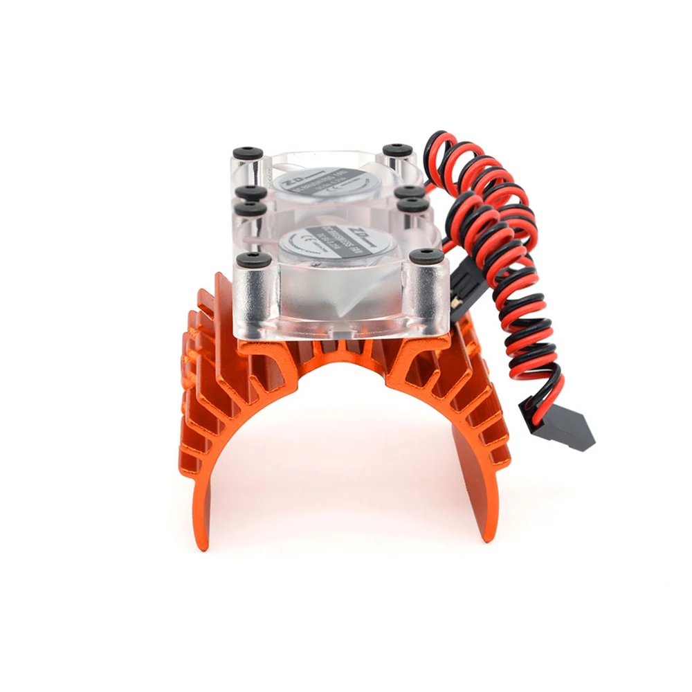 Ventilateur de refroidissement pour moteur RC 1/8 1/10 installé sur un moteur 4268, câbles de connexion visibles