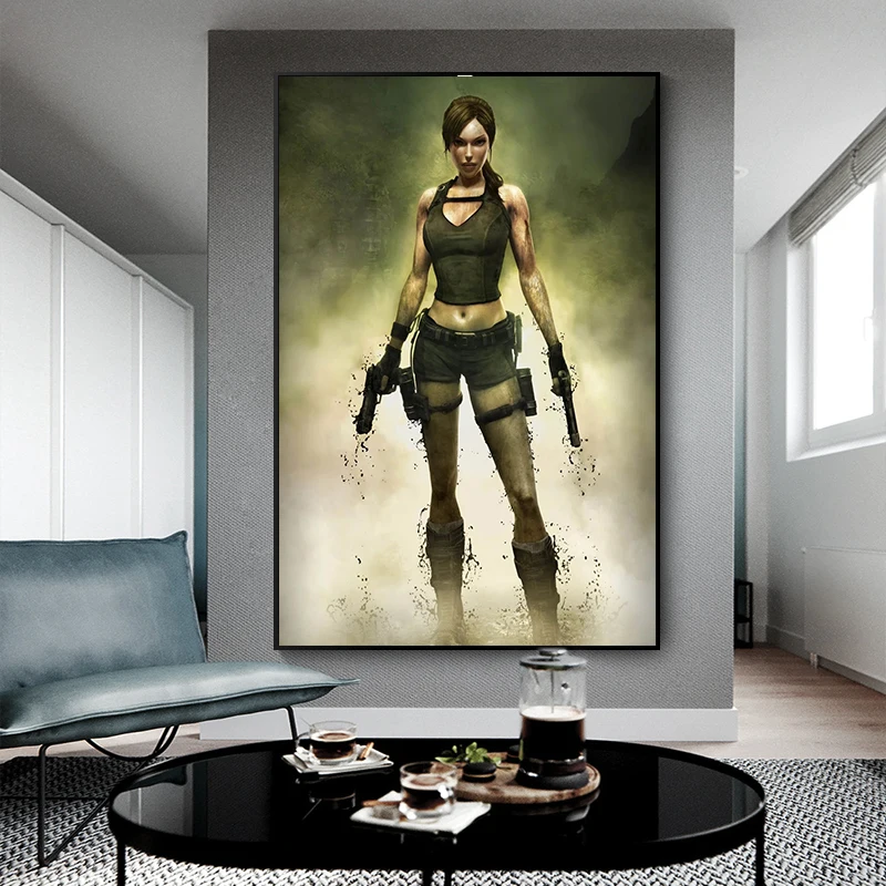 Tomb Raider Lara Cartaz Da Arte Da Parede Da Lona Quadros Pintura Café Bar  Quadros Decorativos Cartazes Meninos Quarto Decoração Casa - Pintura E  Caligrafia - AliExpress