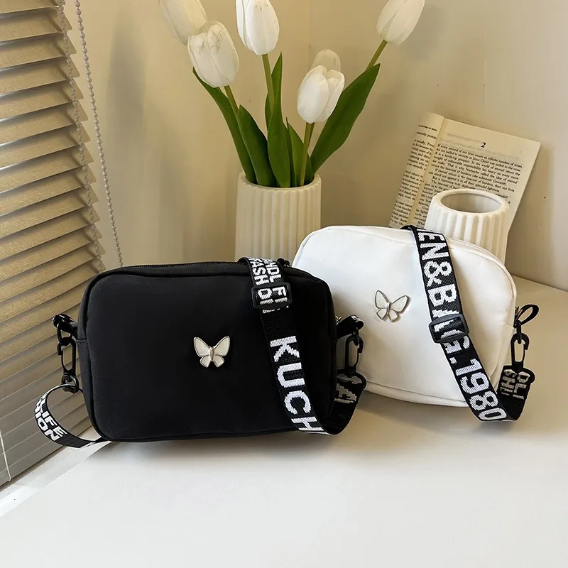 New Fashion Women Crossbody Bags Makeup Women Trend Lingge Embroidery Camera Shoulder  Design Nylon Small Messenger Bag
