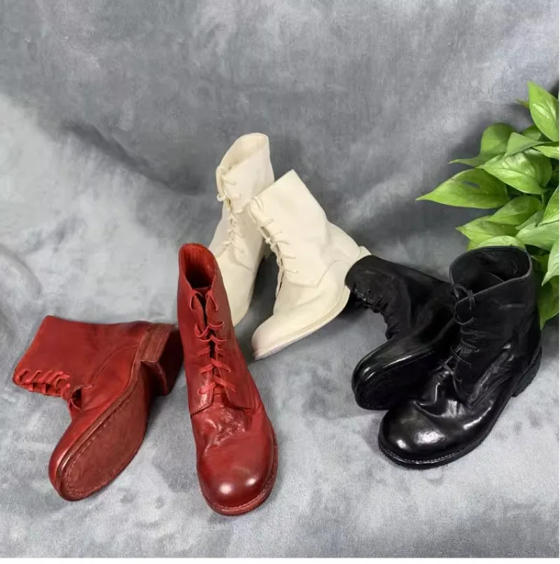 Handmade Genuine Leather High-Top Boots