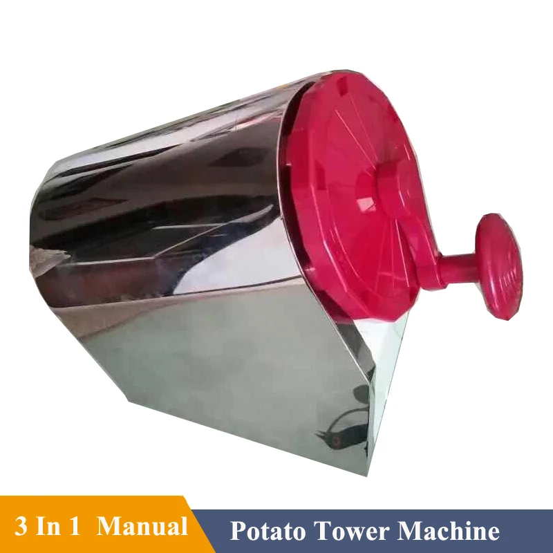3 In 1 Manual Stainless Steel Potato Machine Twisted Chips Potato Slicer Spiral Cutter French Fry Spiral Cutting Tools