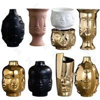 Nordic Human Face Ceramic Vase Modern Decor Home Ikebana Lips Flower Vases Light Luxury Living Room Decoration Accessories 1