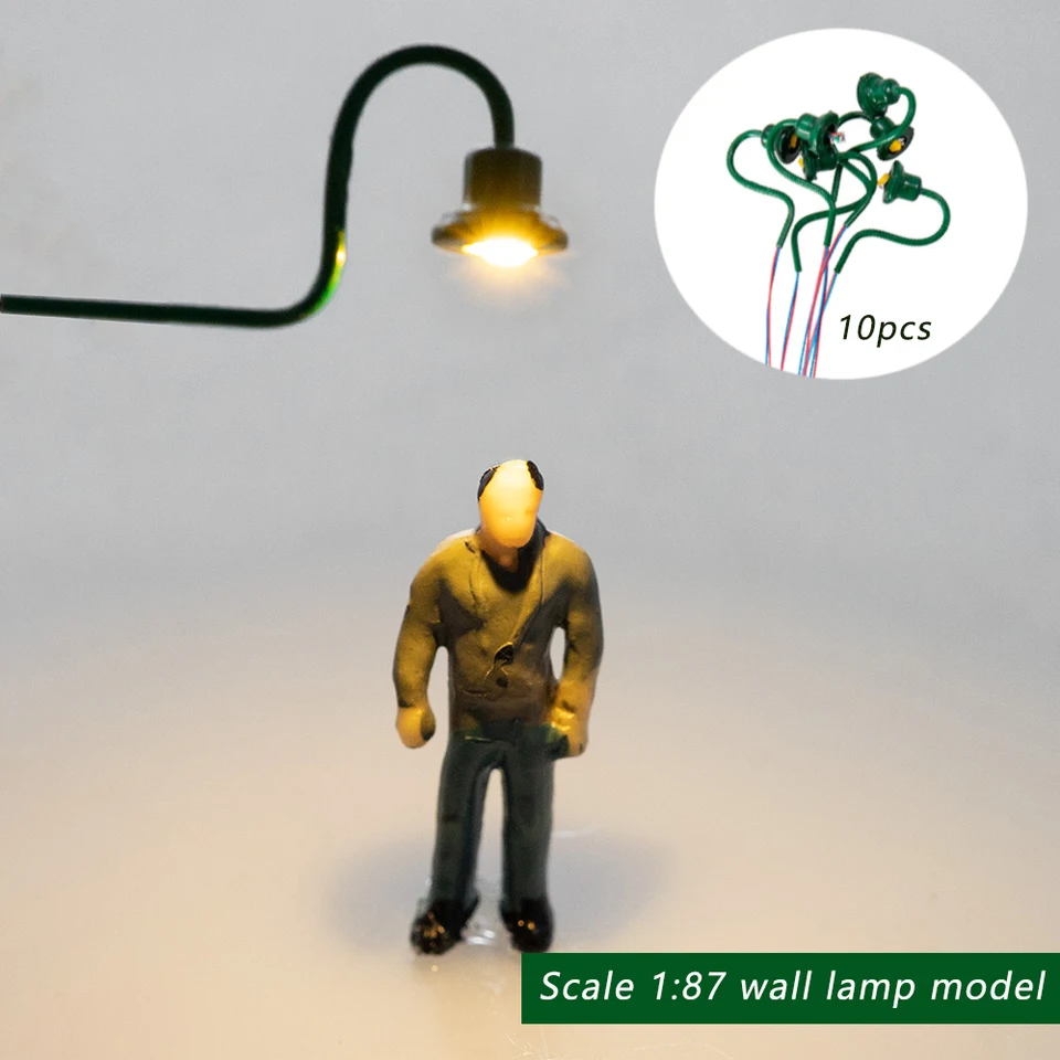 COHEALI 4pcs Miniature LED Wall Lamp Models - Dollhouse & Diorama Decor (Rubber, Assorted Sizes) - View #6