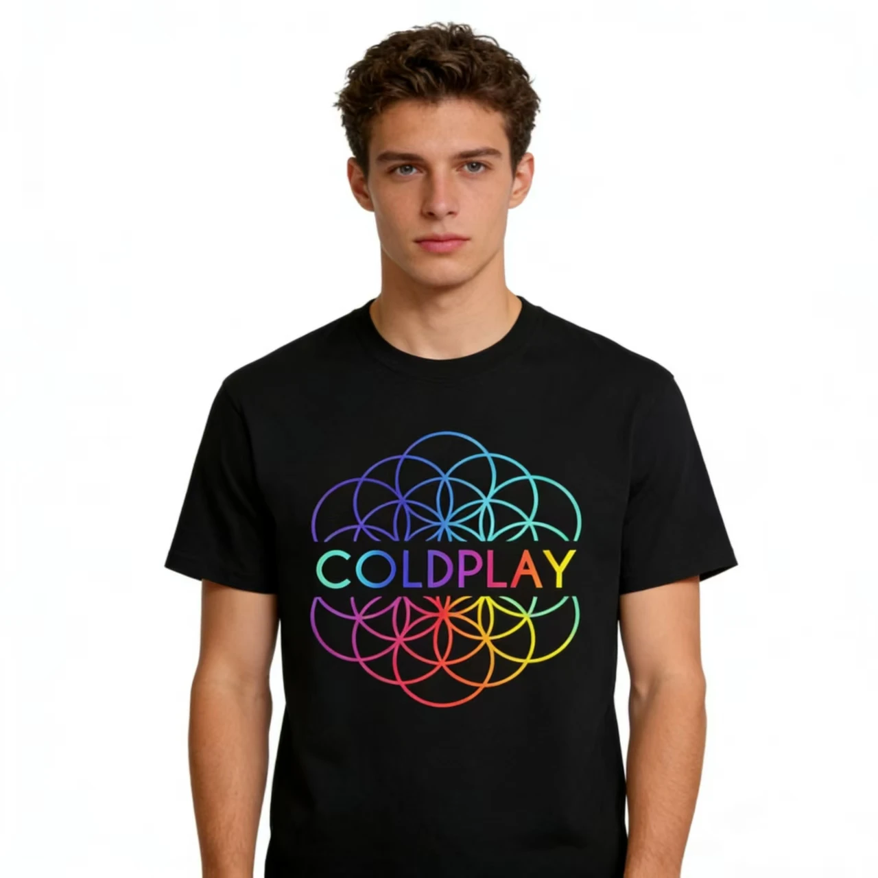 ColdplayED Life Flower Pattern bedrucktes T-Shirt, Unisex, Tour Edition, T-Shirt-Kleidung aus 100 % Baumwolle – Detail 4