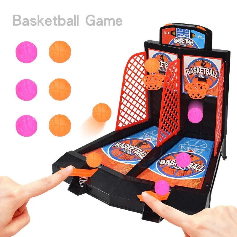 Children's Finger Catapult Table Basketball Court Two-Player Board Game Shooting Party Against Basketball Toys 2