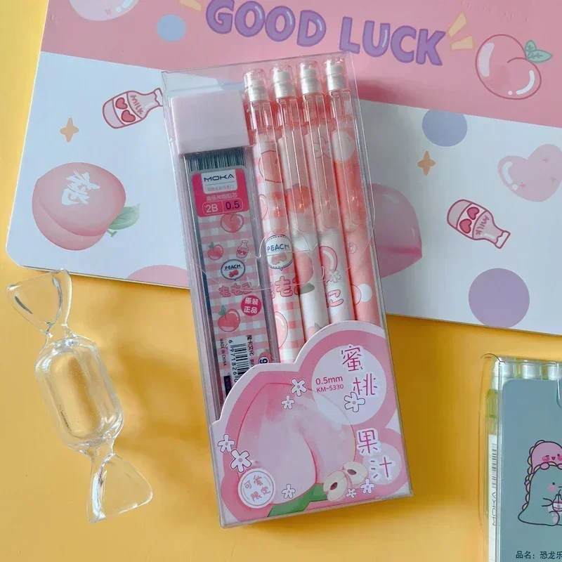 Automatic Pencil Boxed Cartoon Activity Pencil Student Cute Creative Press Pen School Stationery with Eraser Gift 5