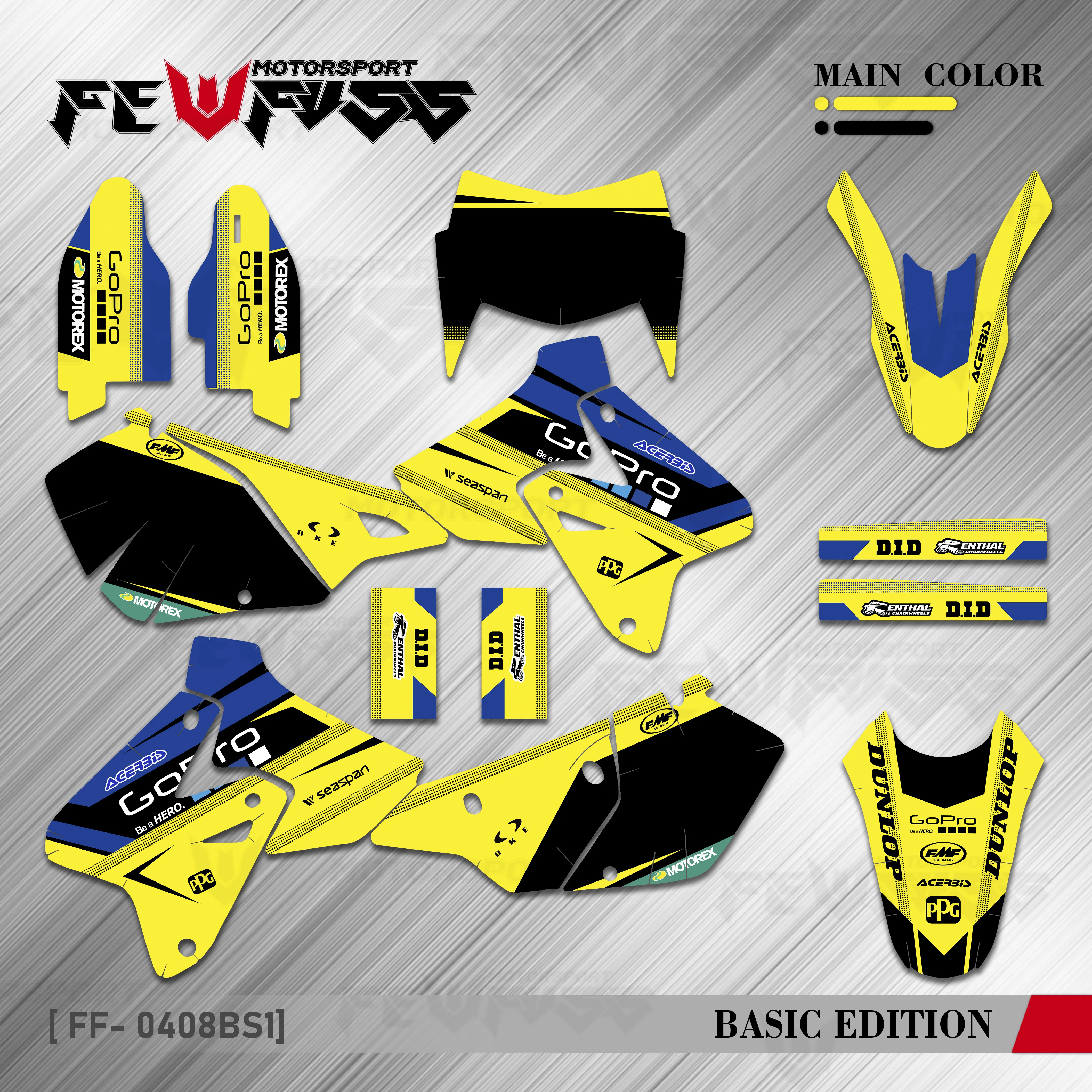 

FEWFUSS Full Graphics Decals Stickers Motorcycle Background Number Name Custom For SUZUKI DRZ400 SM S E DRZ 400 SM S E 1999-2022