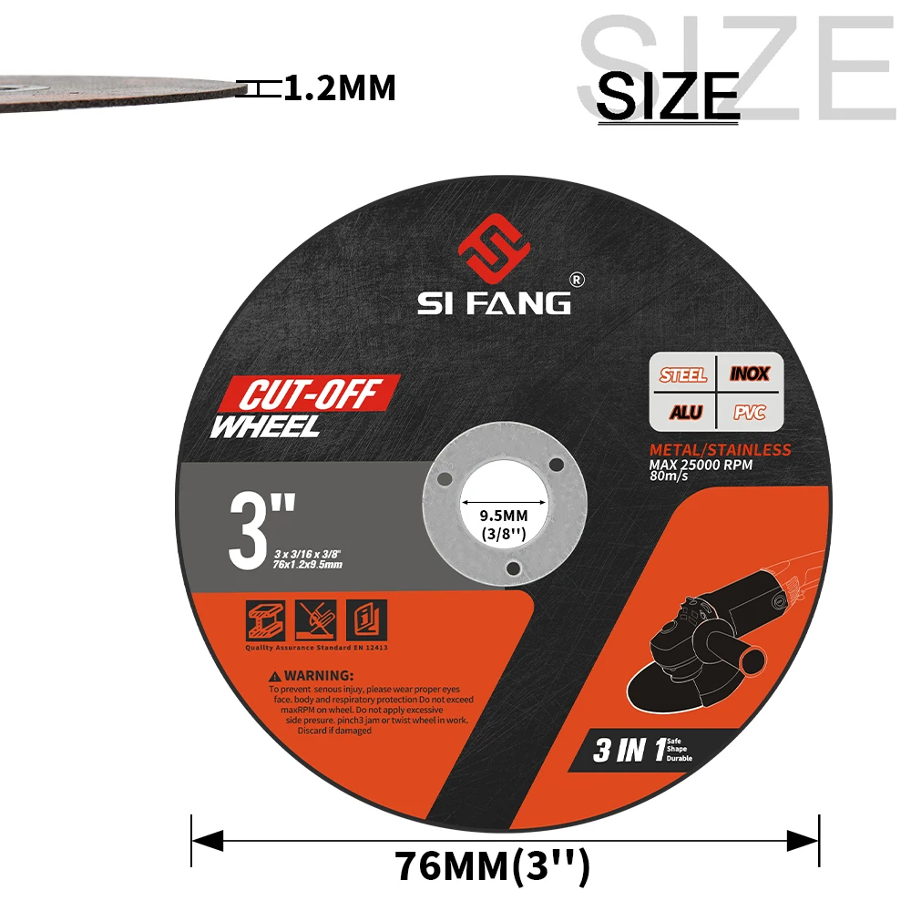NuoDunco 75mm Mini Cutting Disc 3Inch Circular Grinding Wheel Angle Grinder Cutting Saw Blade for Metal Wood 5-50Pcs