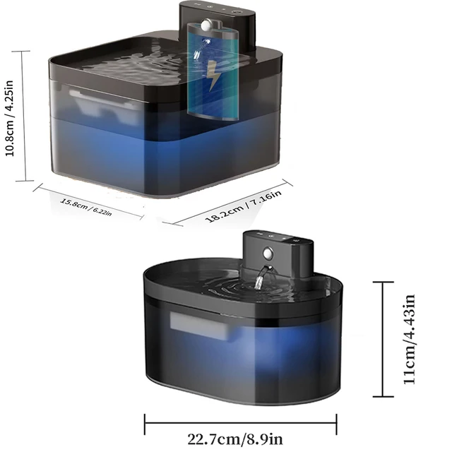2.2L Wireless Cat Water Fountain Battery Operated Automatic Pet Water Fountain With Motion Sensor Dog Cat Water Dispenser Bowl 6