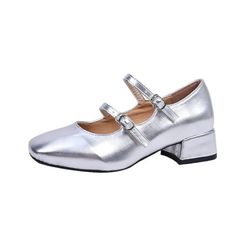 2024 New Summer Women Flats Heel Shoes Fashion Square Toe Shallow Ladies Mary Jane Ballerinas Casual Loafers Female Ballet Mujer 5