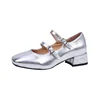 2024 New Summer Women Flats Heel Shoes Fashion Square Toe Shallow Ladies Mary Jane Ballerinas Casual Loafers Female Ballet Mujer 5