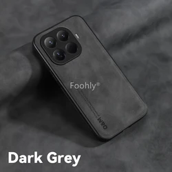 Silky Feel Shockproof Case with Built - in Magnetic Suction Holder for Xiaomi 17T Pro (Dark Grey)
