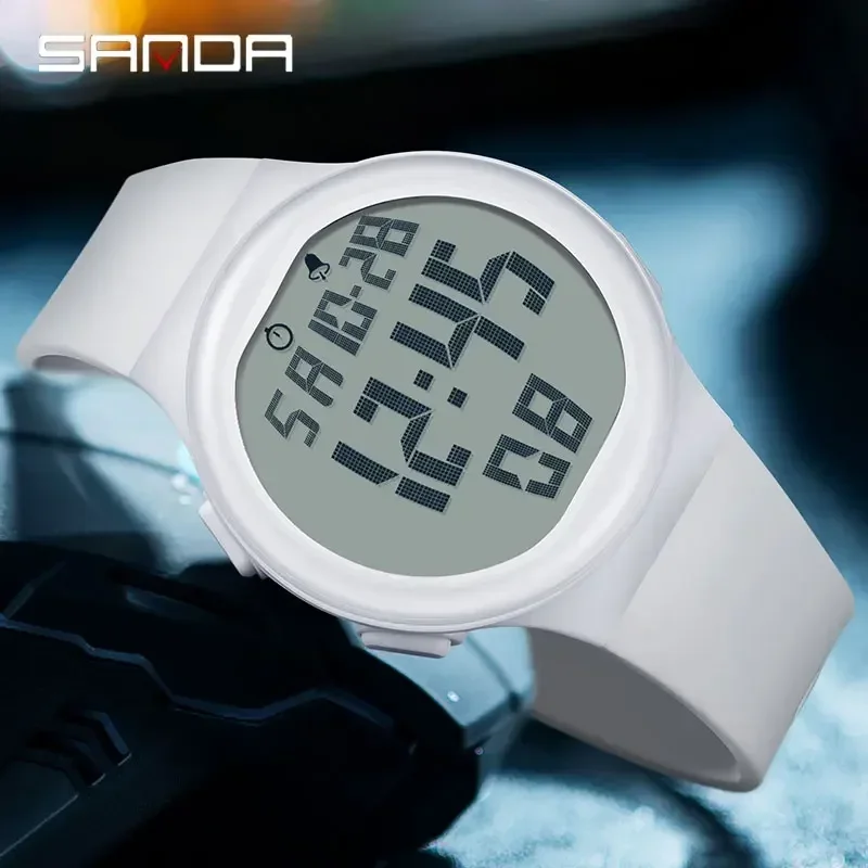 SANDA 2151 Ultra-thin Sports Watch for Men Fashion Countdown Waterproof LED Digital Military Wristwatches Mens Reloj Hombre 2