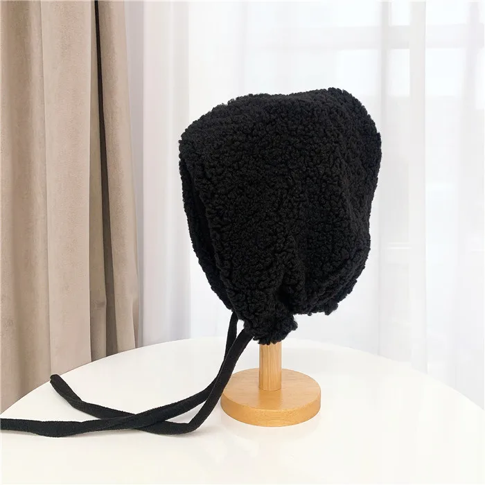 Artificial Fur Winter Hats Hat with Earflaps Hat Russian Winter Caps Fur Hood Hat Lamb Hair Women's Bomber Hats Warm Beanies Cap 6