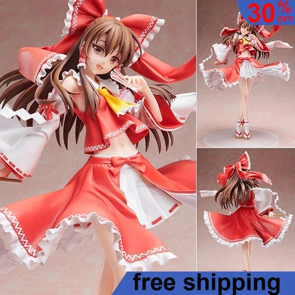 

21cm Oriental Project Anime Figures Miko Hakurei Reimu Premium Version Statue Action Figures Collection PVC Model Doll Gift Toys