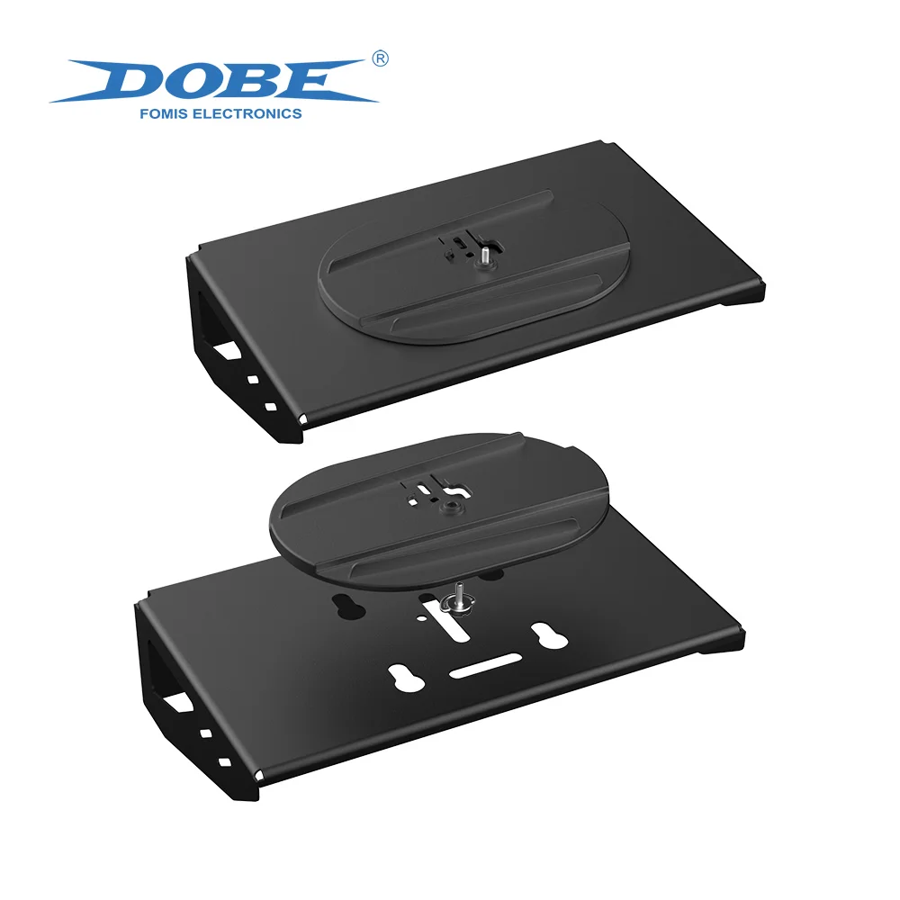 DOBE TP5-3502 Wall Mount for PS5 Slim/PS5 (Disc and Digital), Steel Wall Bracket with 1 Headset Holder and 2 Controller Hooks