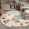 Cartoon Style Living Room Decoration Carpet Fluffy Soft Lounge Rug Thick Anti-slip Bedside Floor Mat Cute Round Rugs for Bedroom 1