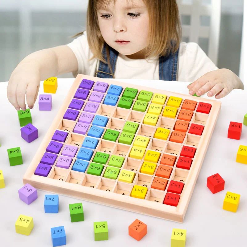 

Игрушки деревянные, Детские обучающие игрушки, 99 дюймов, настольная Математика Монтессори для дошкольного обучения, подарок для ребенка, умножение, арифметика