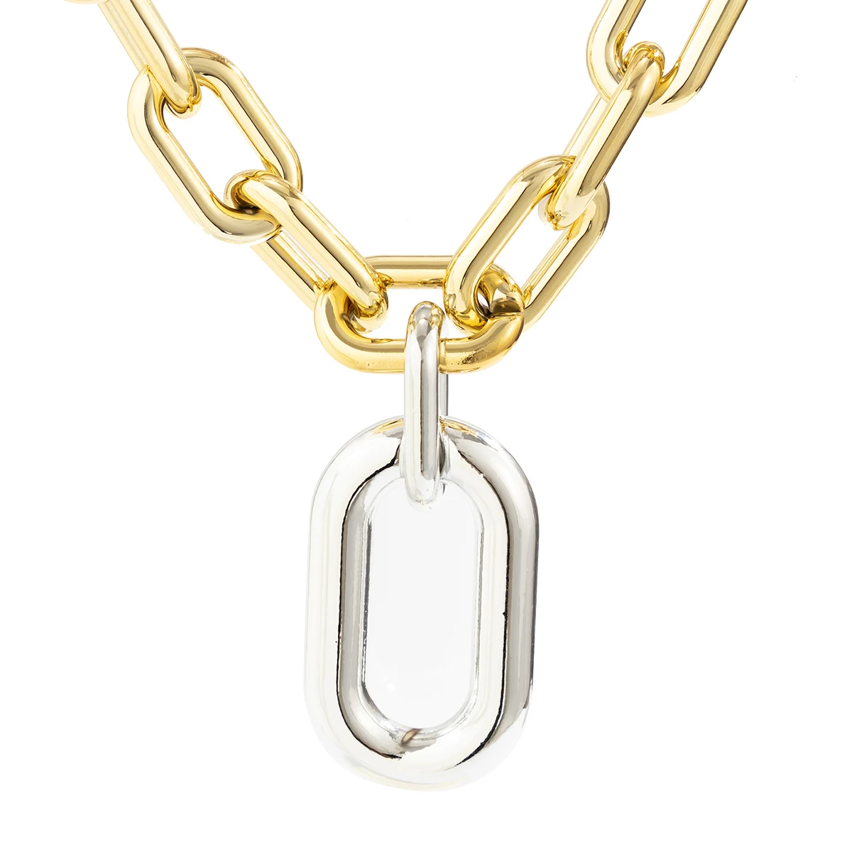 IngeSight.Z Punk Thick Edge O-shaped Metal Pendant Necklace