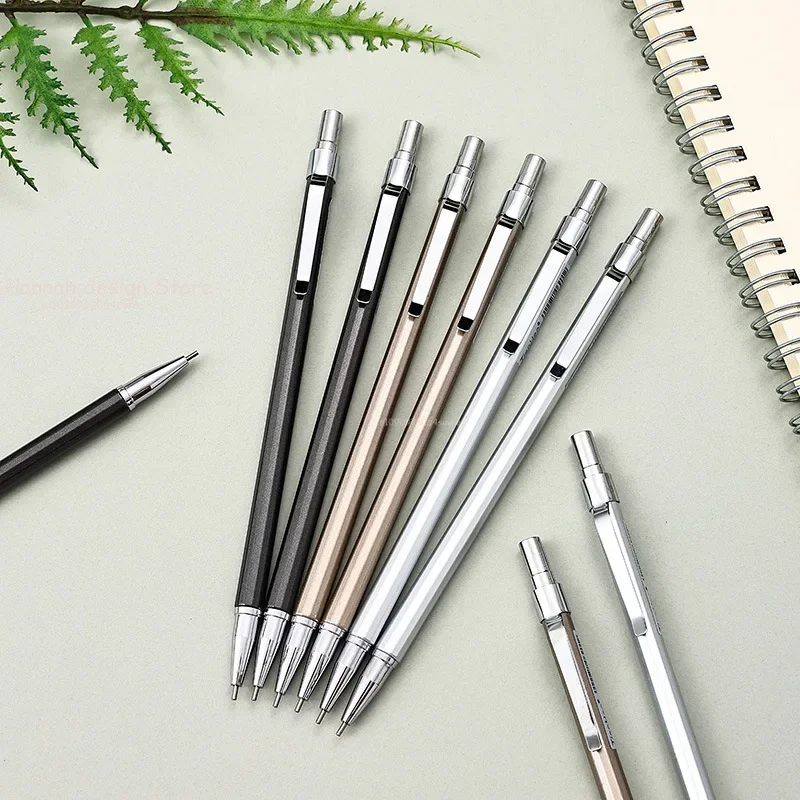Mechanical Pencils 1pcs Mechanical Pencil 0.5/0.7mm Pencil Metal Rod Automatic Pen Lead Refill Student Stationery