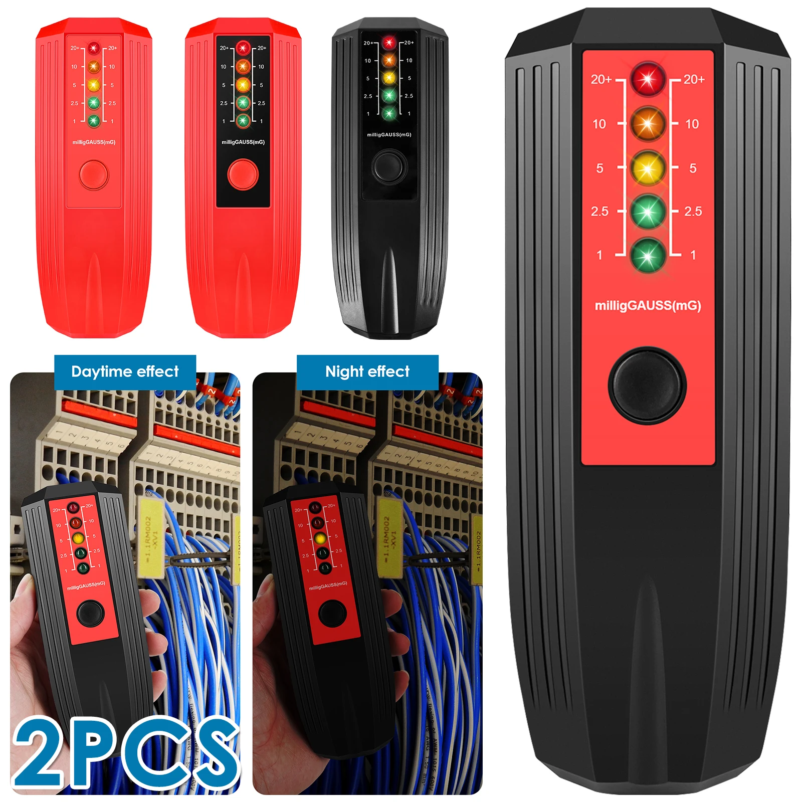 

2 шт., портативный детектор электромагнитного излучения, 50 Гц-20000 Гц