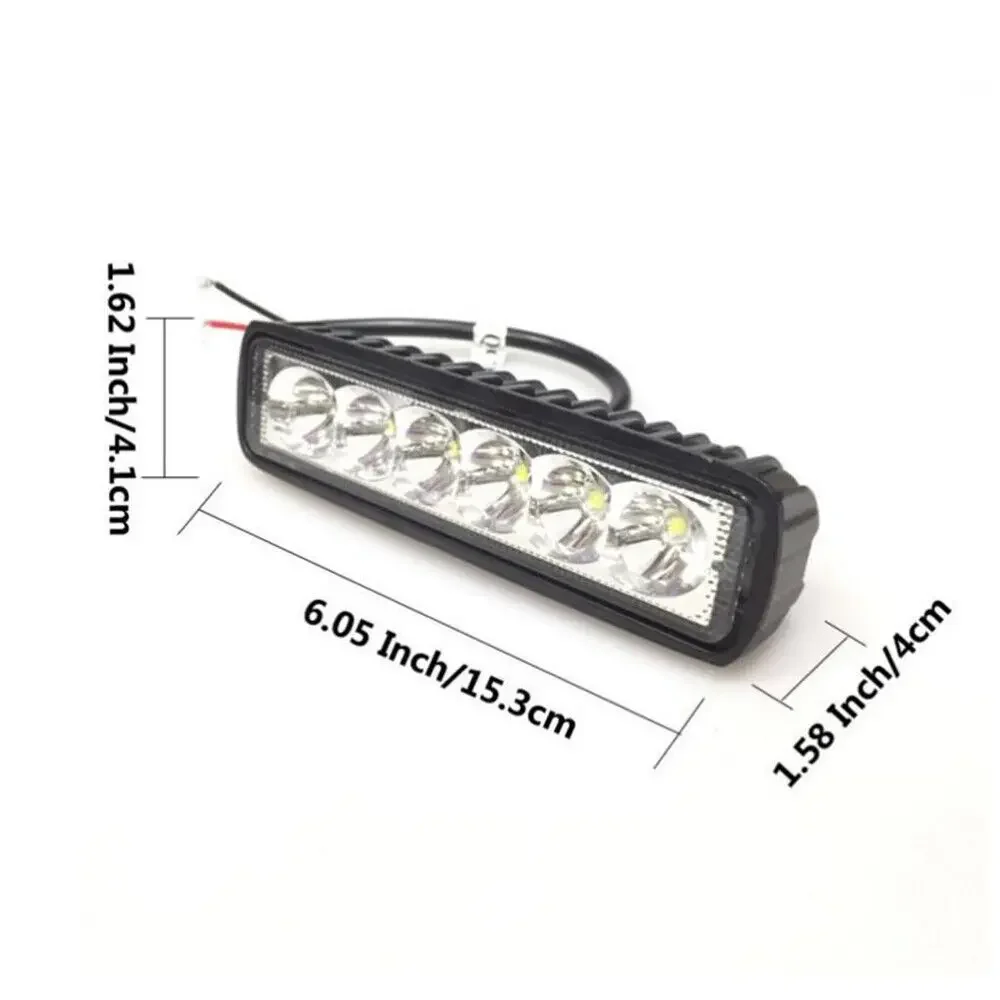 Work Light 2PCS 18w 6 LED Car Work Light DRL Spotlight High Bright Waterproof Auto Offroad SUV Truck Headlights Driving Lamp 12V 24V 6000K