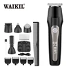 WAIKIL Professional Men's Electric Hair Clipper Set Hair Trimmer Five in One Beauty tools USB Charging Cordless Digital Shaver 1