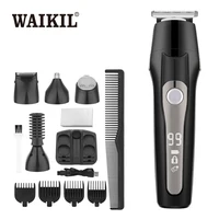 WAIKIL Professional Men's Electric Hair Clipper Set Hair Trimmer Five in One Beauty tools USB Charging Cordless Digital Shaver 1