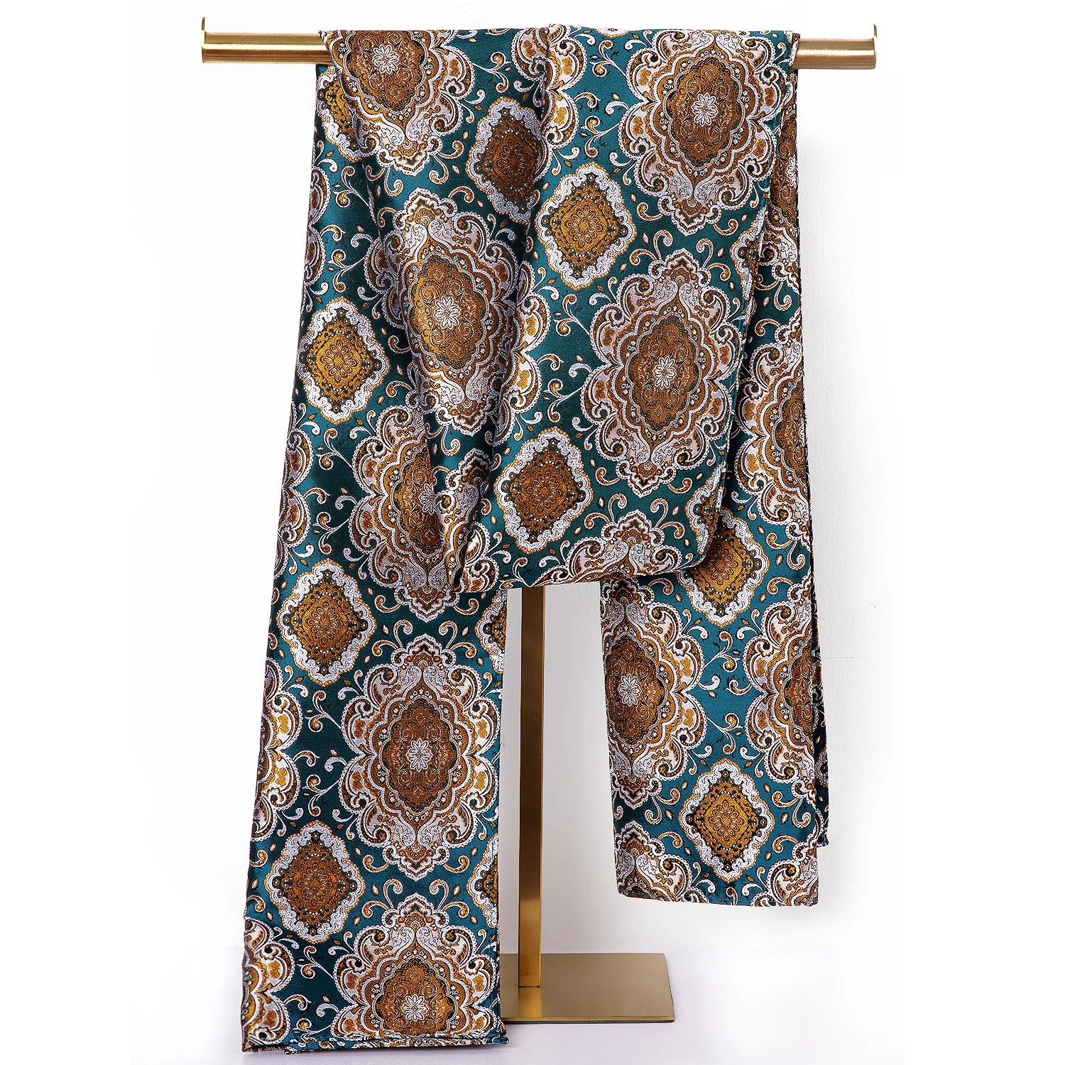 Men Silk Scarf Floral Pattern Spring Autumn Fashion Suit Accessories Formal Gifts Party Designer Barry.Wang knitted scarf cashmere scarf tactical scarf neck tube scarf fleece scarf polar fleece scarf